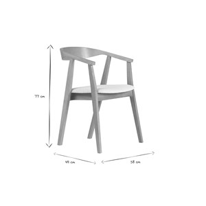 Chaises bois clair et tissu effet laine bouclée blanc (lot de 2) bahia