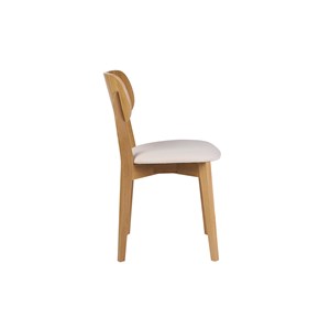 Chaises  en bois clair chêne et tissu effet laine bouclée blanc (lot de 2) lucia