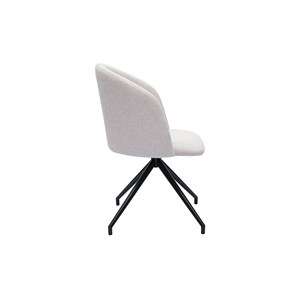 Chaise pivotante 360° en tissu effet velours texturé beige et métal noir vanity