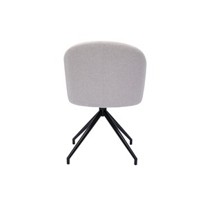 Chaise pivotante 360° en tissu effet velours texturé beige et métal noir vanity