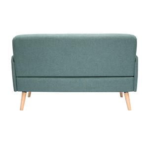 Canapé 2 places en tissu vert de gris et bois clair isko