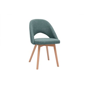 Chaises en tissu vert de gris et bois clair (lot de 2) cosette