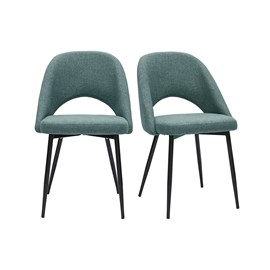 Chaises  en tissu vert de gris et métal noir (lot de 2) cosette