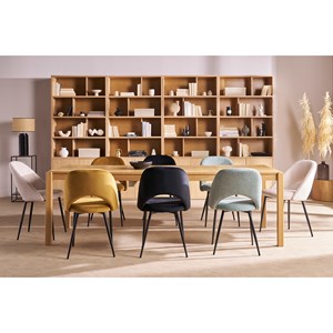 Chaises  en tissu vert de gris et métal noir (lot de 2) cosette