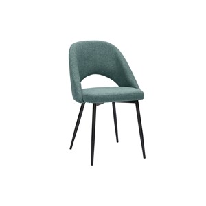 Chaises  en tissu vert de gris et métal noir (lot de 2) cosette