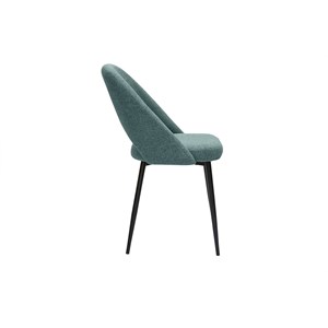 Chaises  en tissu vert de gris et métal noir (lot de 2) cosette