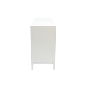 Commode blanche mat et métal doré 6 tiroirs l120 cm giana
