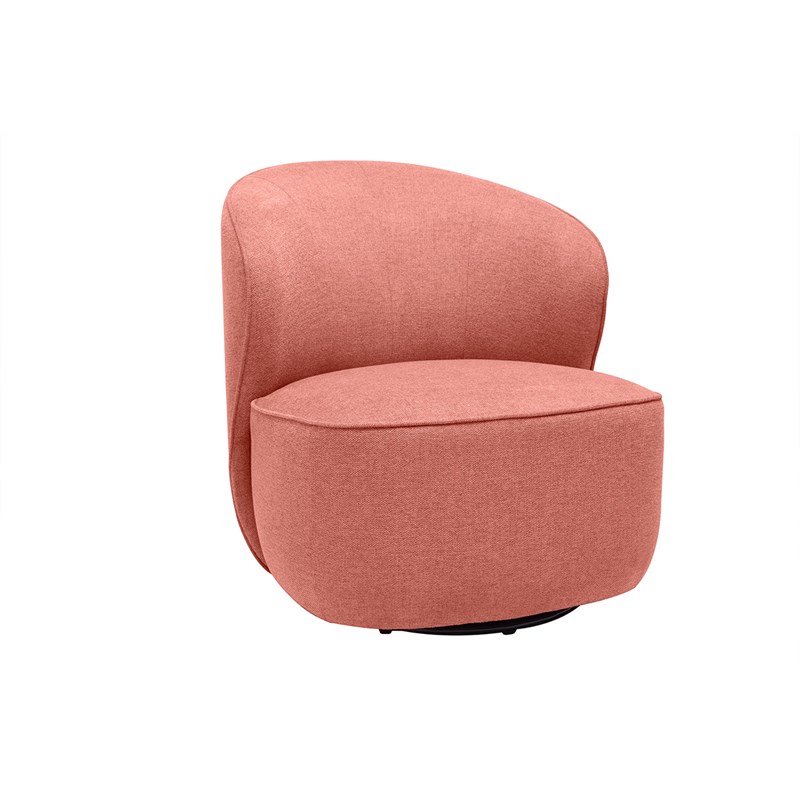 Miliboo - Fauteuil pivotant en tissu effet velours texturé terracotta amber