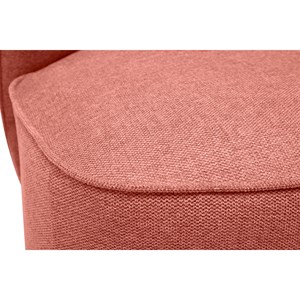 Fauteuil pivotant en tissu effet velours texturé terracotta amber