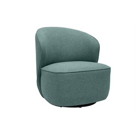 Fauteuil pivotant en tissu vert de gris amber