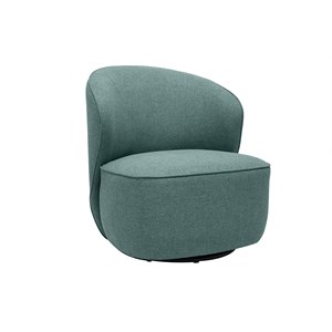 Fauteuil pivotant en tissu vert de gris amber