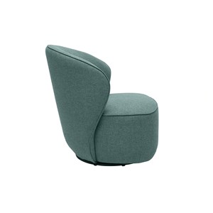 Fauteuil pivotant en tissu vert de gris amber