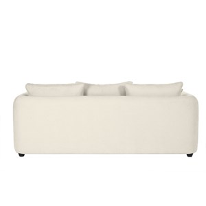 Canapé déhoussable 3-4 places haricot en tissu effet velours beige clair sacha