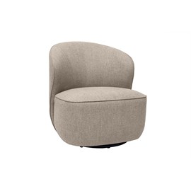 Fauteuil pivotant en tissu effet velours texturé taupe amber