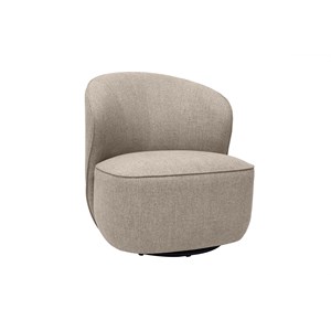 Fauteuil pivotant en tissu effet velours texturé taupe amber