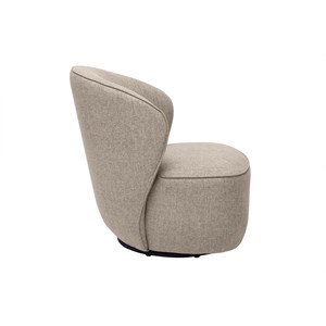 Fauteuil pivotant en tissu effet velours texturé taupe amber