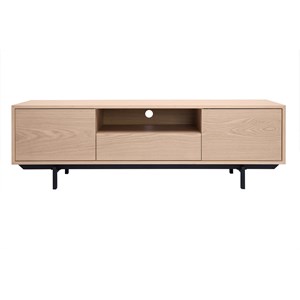 Meuble tv finition bois chêne avec niche ouverte l160 cm manny