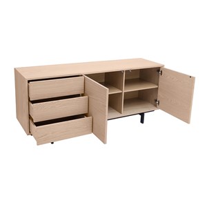 Buffet  finition bois chêne 2 portes 3 tiroirs l160 cm manny