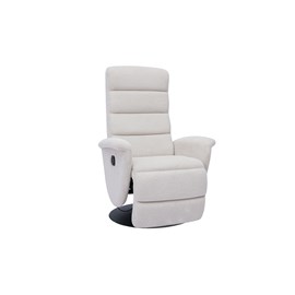 Fauteuil pivotant relax manuel en tissu chenille beige nelson