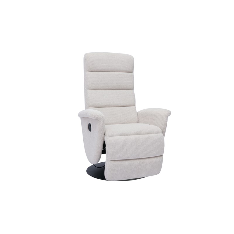 Fauteuil pivotant relax manuel en tissu chenille beige nelson