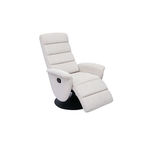 Fauteuil pivotant relax manuel en tissu chenille beige nelson