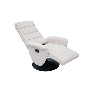 Fauteuil pivotant relax manuel en tissu chenille beige nelson