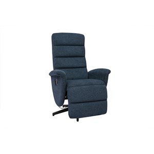 Fauteuil pivotant relax manuel en tissu chenille bleu foncé nelson