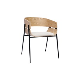 Chaise bois clair et tissu chenille beige wess