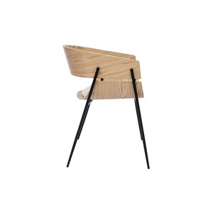 Chaise bois clair et tissu chenille beige wess