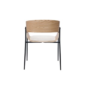 Chaise bois clair et tissu chenille beige wess