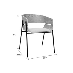 Chaise bois clair et tissu chenille beige wess