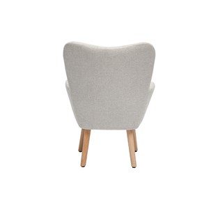 Fauteuil enfant en tissu effet velours texturé beige et bois clair baby bristol