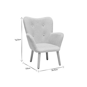 Fauteuil enfant en tissu effet velours texturé beige et bois clair baby bristol