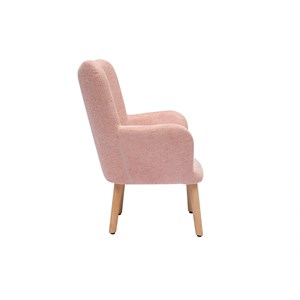 Fauteuil enfant en tissu effet velours texturé rose et bois clair baby bristol