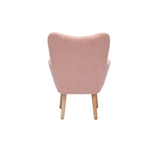 Fauteuil enfant en tissu effet velours texturé rose et bois clair baby bristol