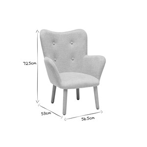 Fauteuil enfant en tissu effet velours texturé rose et bois clair baby bristol