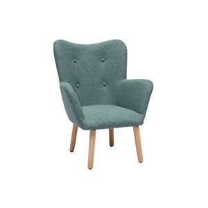 Fauteuil enfant en tissu vert de gris et bois clair baby bristol