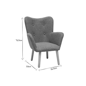 Fauteuil enfant en tissu vert de gris et bois clair baby bristol