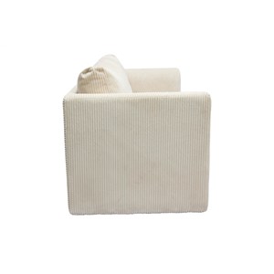 Canapé convertible 2 places en tissu velours côtelé beige leon