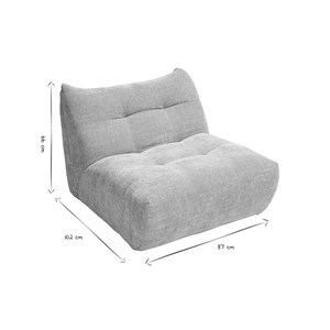 Fauteuil lounge en tissu effet velours texturé taupe bumpy