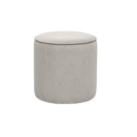 Pouf rond en tissu velours côtelé taupe d40 cm paul