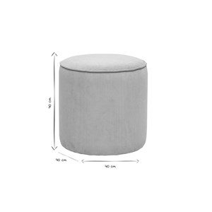 Pouf rond en tissu velours côtelé taupe d40 cm paul