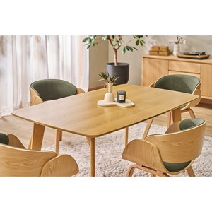 Table à manger rectangulaire bois clair chêne l150 cm leena