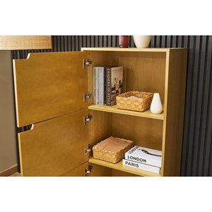 Buffet haut bois clair hévéa l60 cm leena