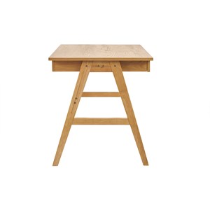 Bureau avec rangements 2 tiroirs bois clair hévéa l120 cm brook