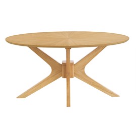 Table basse ovale bois clair chêne l90 cm dielli