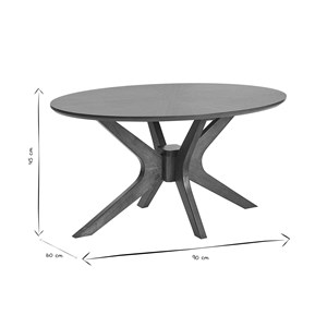 Table basse ovale bois foncé noyer l90 cm dielli