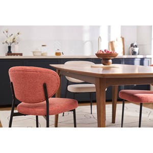 Chaises en tissu effet velours texturé terracotta et métal noir (lot de 2) breka