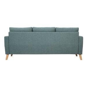 Canapé 3 places en tissu vert de gris et bois clair munik