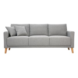 Canapé 3 places en tissu gris et bois clair munik